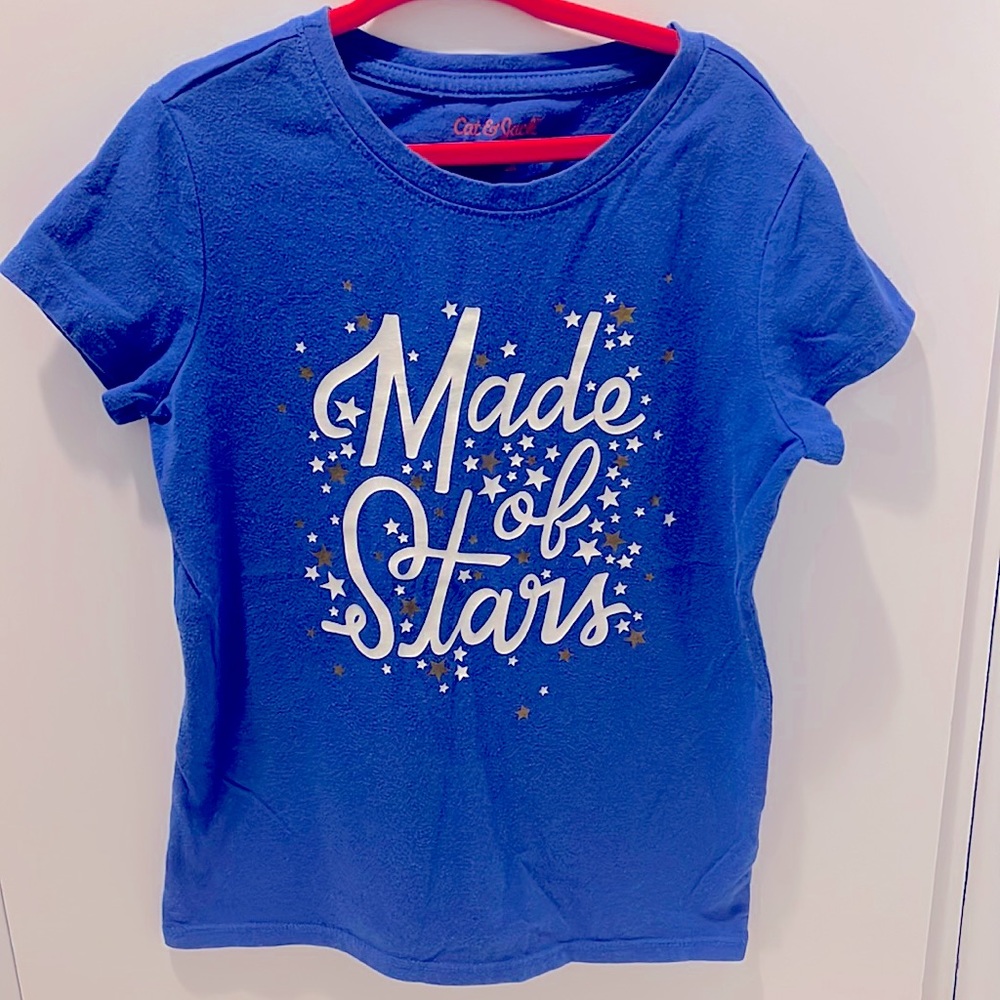 Cat and Jack Blue 6/6X Made of Stars Shirt